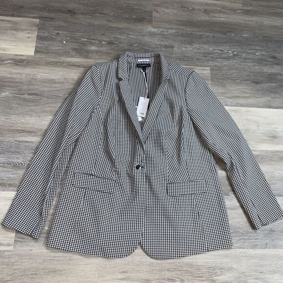 The Bryant Blazer Womens Size 16 Black White Houndstooth Office Work Jacket NWT - Picture 2 of 8